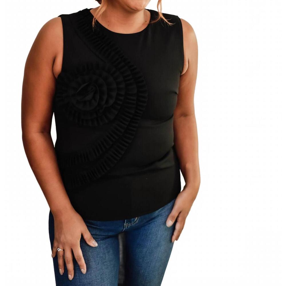 NEW INA FASHION flower bond blouse in black